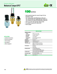 Thumbnail of document Data Sheet - 100 Series Mechanical Compact SPST Press. Switches